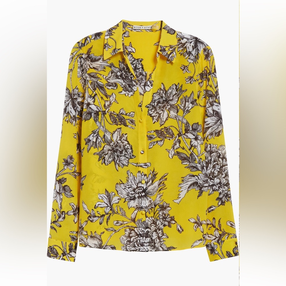 NWT Alice and Olivia Alta 100% silk top